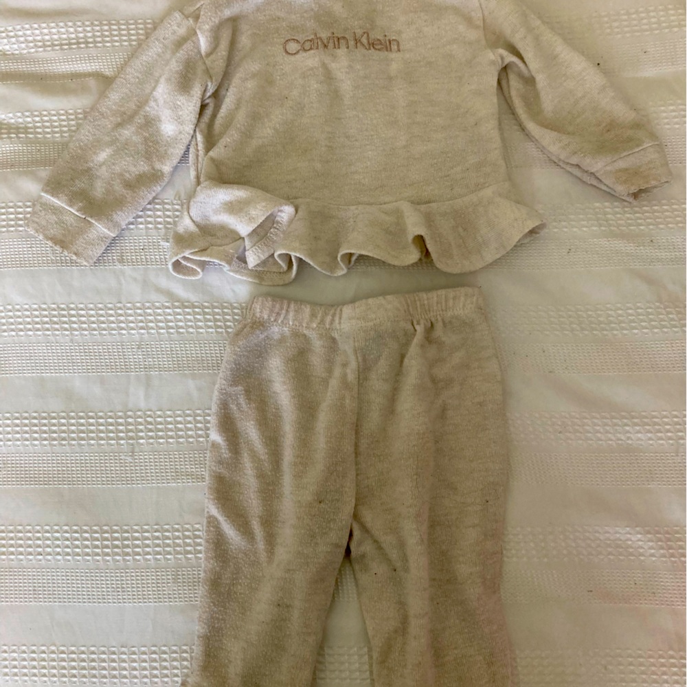 Champagne Calvin Klein Long Sleeve Two-Piece